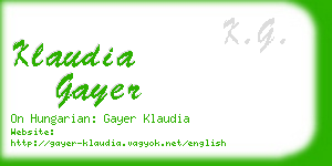 klaudia gayer business card